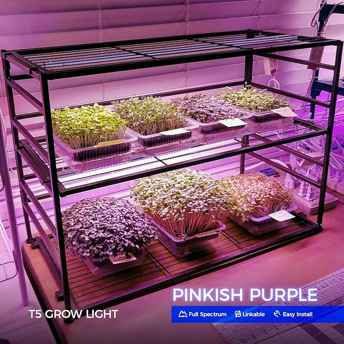 Barrina T5 Grow Lights for Indoor Plants, Full Spectrum, 4ft 160W (8 x 20W), LED Grow Light Strip for Seed Starting, Greenhouse, Plug and Play, 8-Pack - Image 2