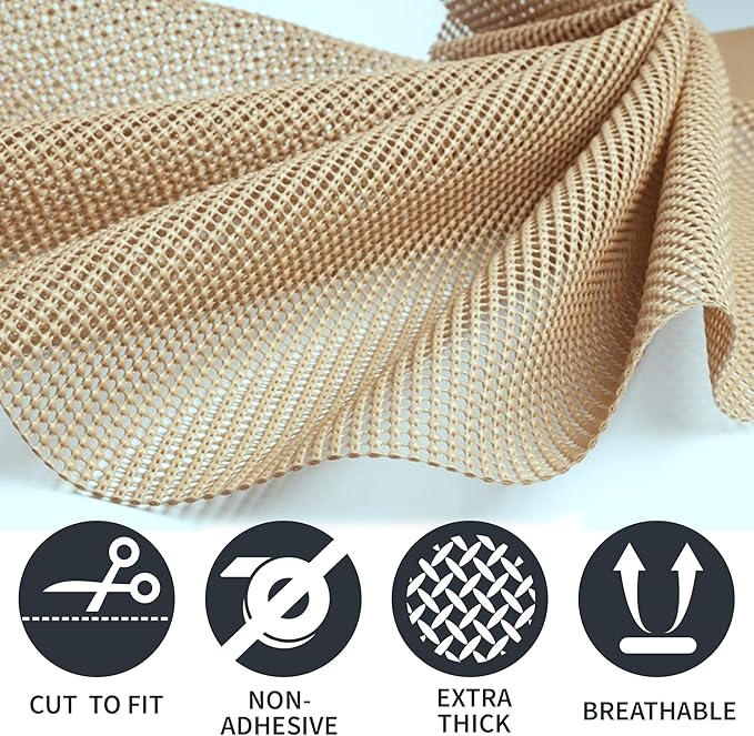 Shelf Drawer Liner Non-Adhesive Liners for Kitchen Cabinets Cupboard Pantry Non-Slip Waterproof Oil Proof Shelve Liners 12" x 20 ft Tan Shelf Paper - Image 4
