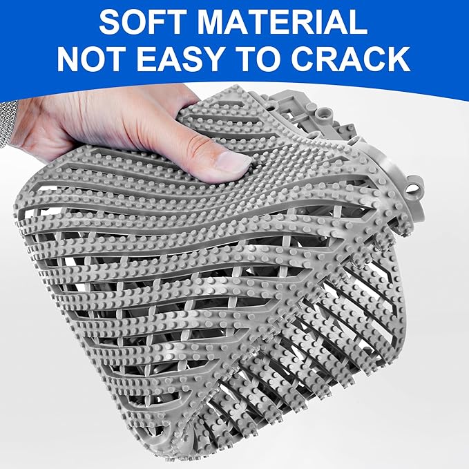MYFAMIREA Modular Interlocking Cushion 12 Pack 11.8" x 11.8" Rubber Floor Tiles Non-Slip Splicing Drainage Mats for Deck, Pool, Shower, Patio, Balcony, Bathroom, Kitchen, Yard (2 Rows Dots, Gray) - Image 3