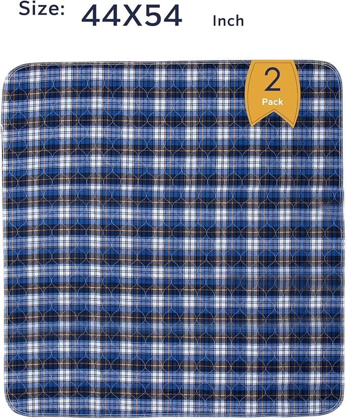 Non-Slip Bed Pads for Incontinence Washable (44" x 54"|2 Pack),Waterproof Bed Pads,Adult Washable Incontinence Bed Pads for Adults,Dog,Kids - Image 2