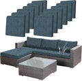 12Pcs Stretch Patio Cushion Covers Outdoor Couch Cover Replacement,Outdoor Textured Sofa Covers for Patio Couch,Washable Furniture Cover (Navy Blue,Cushions Not Included) by CALBODE