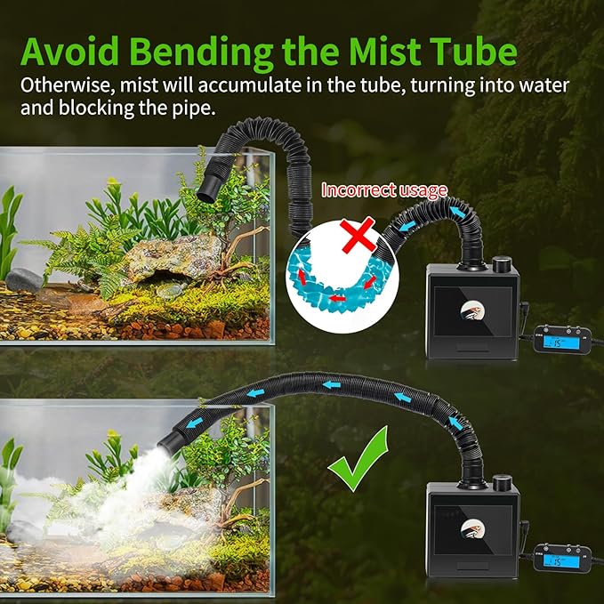 Reptile Fogger Humidifier for Glass Terrariums, Auto-Refill Misting System with Timer, Suitable for Reptiles/Amphibians/Grow Tents - Image 5