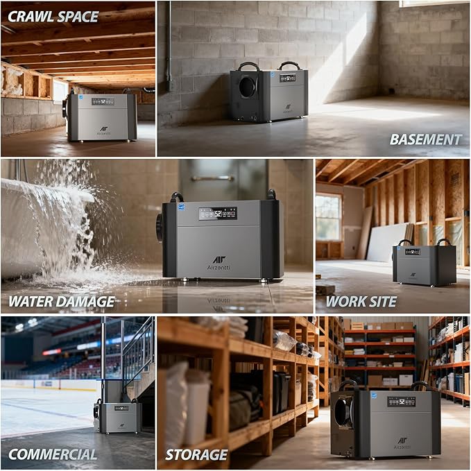 155 Pints Commercial Dehumidifier for Basement with Pump and Drain Hose, Large Space Dehumidifier for Crawl Space, Attic, Garage, Home, Industrial, Water Damage, Auto Defrost, Energy Star - Image 8