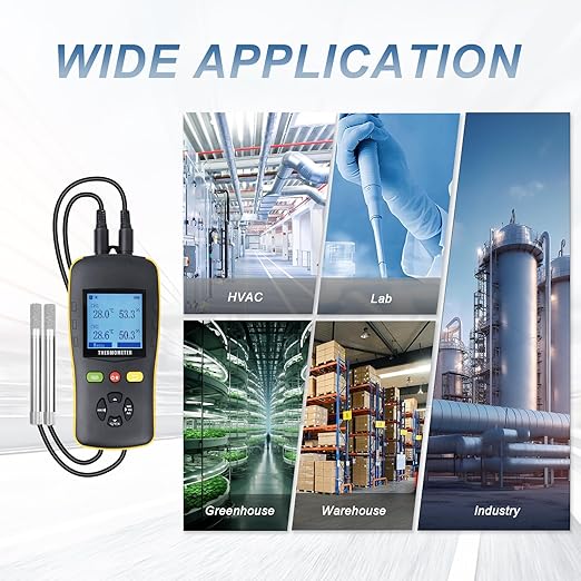 Tzone Temperature and Humidity Data Logger USB with Probe,Dual Channel Temp Humidity Recorder with Data Report, Digital Industrial Thermometer Recording Handheld RH Logger for Greenhouse Freezer Lab - Image 9
