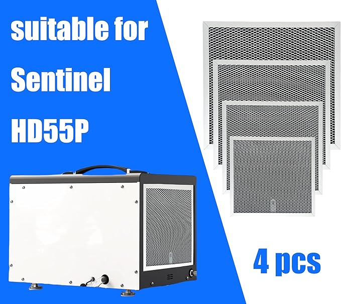 MERV-1 HD55P Filter Replacement Set for Crawl Spaces Dehumidifiers Compatible with Sentinel HD55P High Efficiency Air Filter for Improved Air Quality and Moisture Control 4 Pack - Image 4