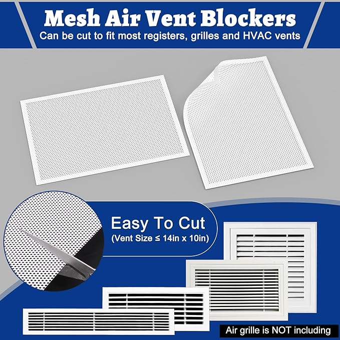Sound Deadening Kit for Vent, Sound Proof Foam Panel and Vent Covers for Noise Reducing, 5.38 Sqft Acoustic Foam Panels & 2 Pcs 10"× 14" Mesh Vent Covers for Registers, Grilles & Vents - Image 7