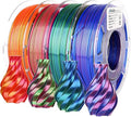 AMOLEN Silk PLA 3D Printer Filament Bundle, Shiny Dual Color Filament 1.75mm Pack, Multi Color Change 3D Printing Filament for Most FDM 3D Printer, 4 Spools 200g Each by AMOLEN