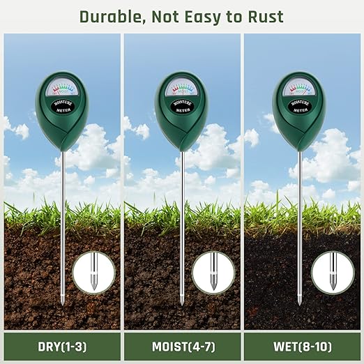 Plant Moisture Meter, Plant Water Meter, Soil Moisture Meter for House Plants for Garden, Lawn, Farm, Indoor & Outdoor Use, No Batteries Required (2 Packs Green) - Image 5
