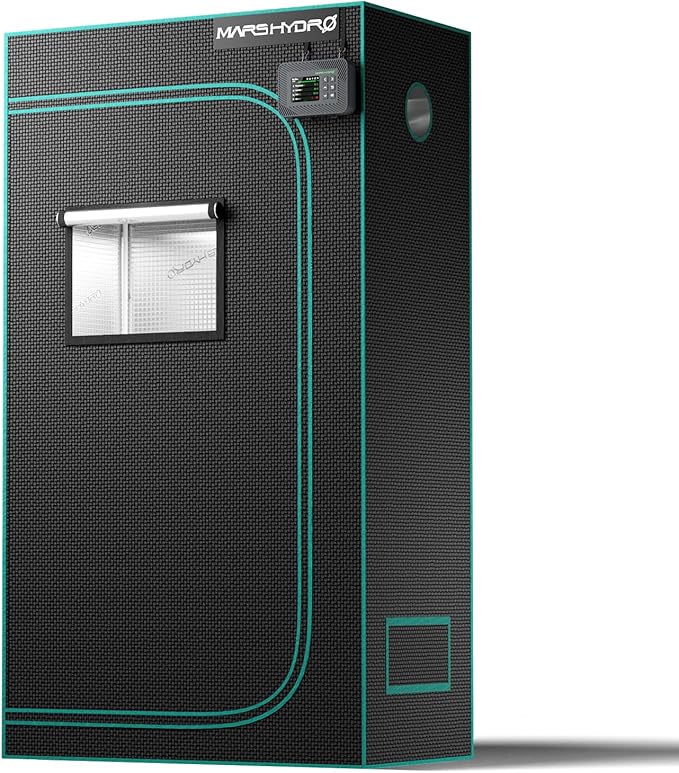 MARS HYDRO 3x1.6 Advanced Grow Tent, 36"x20"x63" High Reflective Mylar 1680D for Hydroponics Indoor Plant Growing, with Observation Window,Floor Tray and Smooth Zipper for TS600 by MARSHYDRO