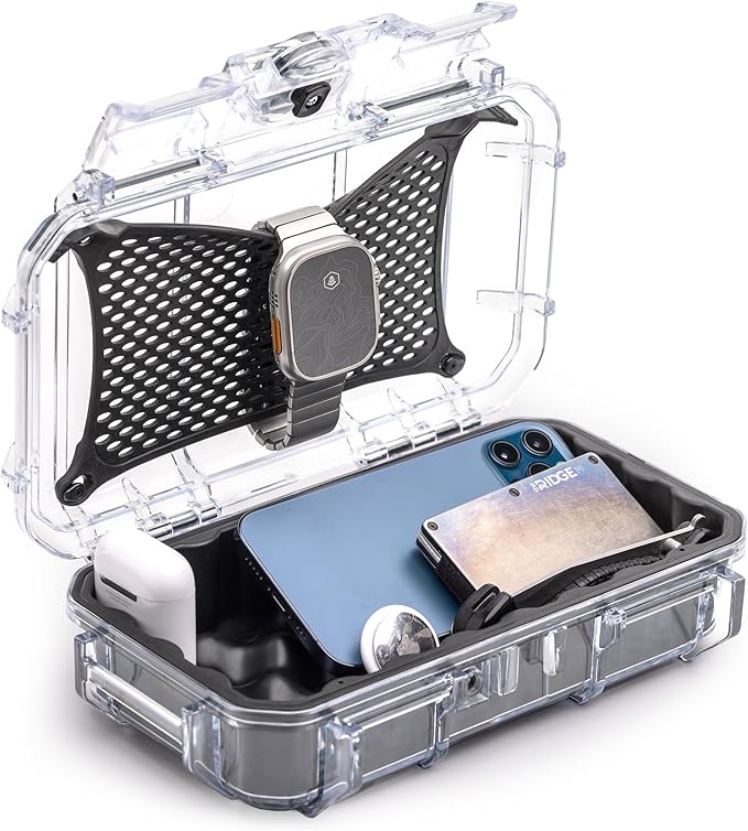 Evergreen 56 Dry Box - EDC Tough Protective Case USA Made for Organization of Cameras, Phones, Camping, Fishing, Hiking, Water Sports (Clear) by EvergreenCases