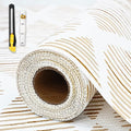 Drawer and Shelf Liner for Kitchen Cabinet,Non-Adhesive Cabinet Liner 24in x 30FT,Waterproof Shelf Paper Non-Slip Mats Cupboard Liners Contact Protect Dresser/Shelves/Table-Brown Stripes by GTJ