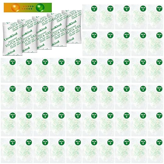 Silica Gel Packets, 2 Gram [250 Packs] Desiccant Packs for Storage, Food Grade Silica Packets Moisture Absorbers Desiccant Bags for Filament Storage Moisture Absorber for 3D Printer, Food by LinsKind