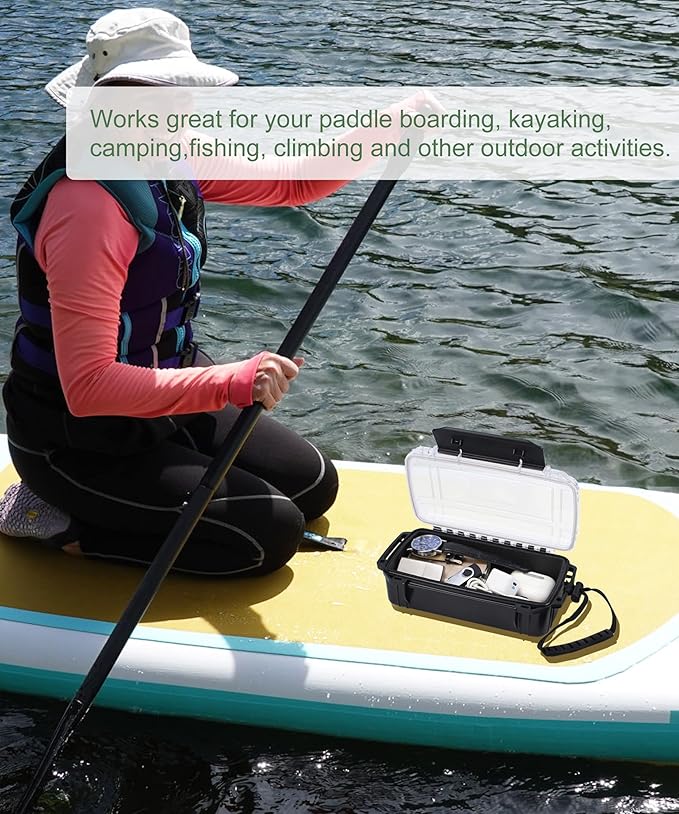 Waterproof Dry Box Small Waterproof Hard Case Micro Case with Foam Padding Dry Boxes Watertight Storage Container Case Protective Phone Box for Kayaking, Boating - Image 4