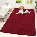 OLANLY Dog Door Mat for Muddy Paws 59x35, Absorbs Moisture and Dirt, Absorbent Non-Slip Washable Doormat, Quick Dry Chenille Mud Mat for Dogs, Entry Indoor Entryway Carpet for Inside Floor, Red by OLANLY