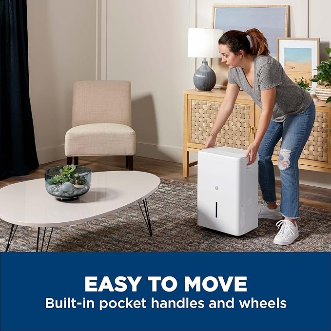 GE Portable Dehumidifier 35 Pint, Perfect for Bedroom, Basement & Garage or Rooms up to 3000 Sq Ft, Ideal for High Humidity Areas, Complete with Empty Bucket Alarm & Clean Filter Alert - Image 4
