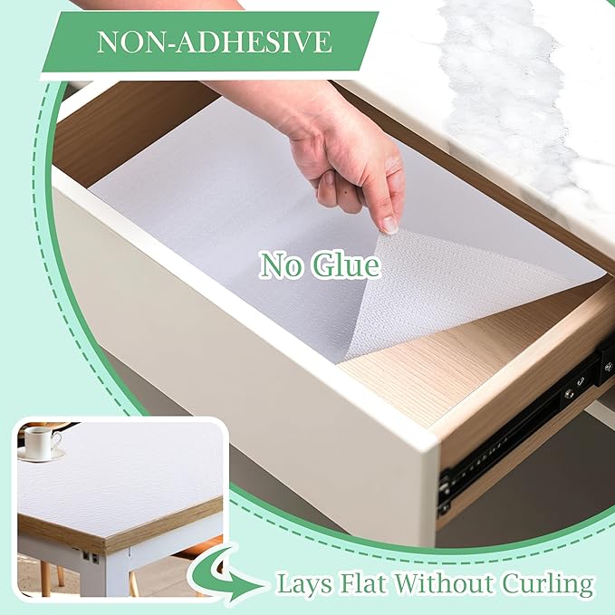 Shelf Drawer Liner for Kitchen Cabinet 16 Inch Wide X 20 Ft Non-Adhesive Waterproof Oil-Proof Shelf Mat for Shelves Non-Slip Cupboard Liners for Cabinets, Drawers, Refrigerator, Pantry, Bedroom - Image 3