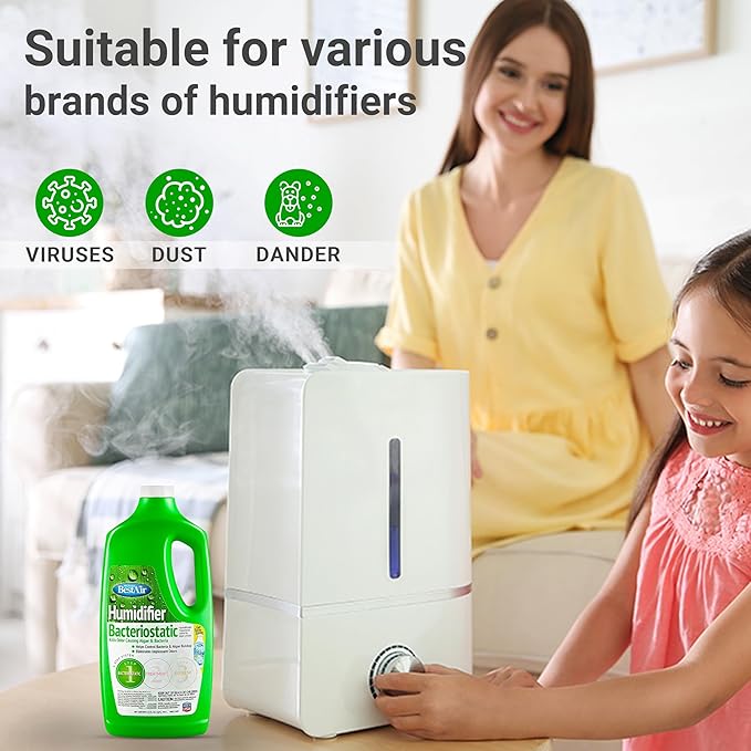 Bacteriostatic Humidifier Water Treatment – Comprehensive Humidifier Cleaning Solution – Universal Humidifier Water Additive – Odorless Humidifier Descaler Solution – Effective Treatment (1 pack) - Image 5