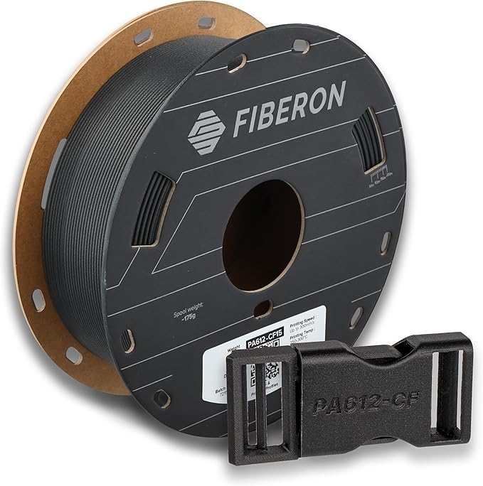 Polymaker Fiberon PA612-CF Carbon Fiber Nylon Filament 1.75mm Black 0.5kg, Fiberon PA612-CF Strong & Low Moisture Sensitive Nylon 1.75mm 3D Printing Filament by Polymaker