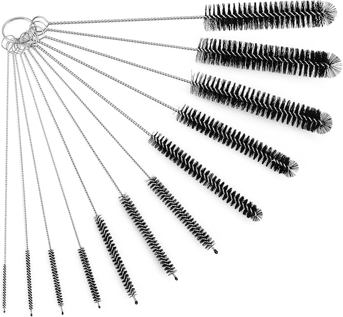 Straw Cleaner Brush Set, 12 Pieces Botthle Cleaning Brush and Nylon Tube Brush Brush, 11.8 Inch Long Cleaning Brush Kit for Water Bottle, Straws on Tumbler, Sippy Cup, Tea Pot Spout by Ixiaoyoo