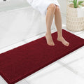 Smiry Luxury Chenille Bathroom Rugs 47x17, Extra Soft and Absorbent Shaggy Bath Mat, Machine Washable, Non-Slip Plush Carpet Runner for Tub, Shower, and Floor, Home Decor Accessories, Red by Smiry