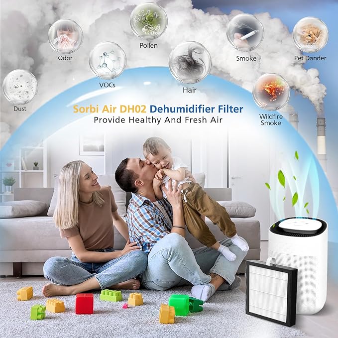 4 Pack DH02 H13 HEPA Replacement Filter Compatible with Tenergy Sorbi DH02 2 in 1 Dehumidifier(1000ML)/Air Purifier, Afloia AQ8 Q8/ Honati/Hysure Q7 Air Purifier - Image 4