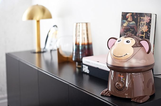 Crane Adorables Ultrasonic Humidifiers for Bedroom and Baby Nursery, 1 Gallon Cool Mist Air Humidifier for Large Room or Kid's Room, Humidifier Filters Optional, Monkey - Image 5