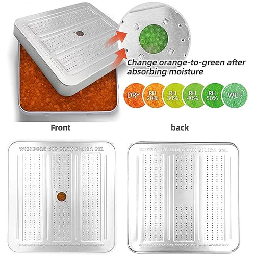 10 Packs 500 Gram Desiccant Canisters, Indicating & Rechargeable Gun Safe Dehumidifier, Portable Desiccant Canister, Silica Gel Moisture Absorber for Storage - Image 2