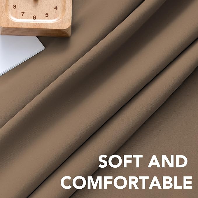 H.VERSAILTEX Blackout Curtains Thermal Insulated Window Treatment Panels Room Darkening Blackout Drapes for Living Room Back Tab/Rod Pocket Bedroom Draperies (2 Panels, Macchiato, 52 x 72 Inch) - Image 5