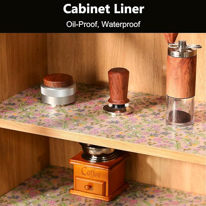 INNOLITES Shelf Liners for Kitchen Cabinets, Non-Adhesive Drawer Liner, Waterproof Shelf Paper Pink Floral, Durable Easy to Clean for Refrigerator, Shelves (Pink Rose, 11.8" x 118") - Image 2