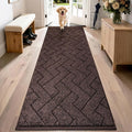 PURRUGS Dirt Trapping Door Mat 24" x 84", Non-Slip Machine Washable Entry Rug, Dog Doormat, Indoor Front Door Mat, Super Absorbent Entryway Rug for Muddy Shoes & Paws, Brown by PURRUGS