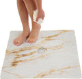 Enkosi Loofah Shower Mat with Drain Hole – Cushioned Anti-Slip Square Bath Mat for Showers, and Bathroom Floors – Textured PVC, Non Slip Safety Pad for Walk-In Stalls and Wet Areas (27x27 Marble Gold) by ENKOSI
