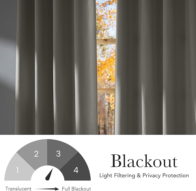 NICETOWN Natural Faux Linen Room Darkening Rod Pocket Curtains 63 inch Length, W42 x L63, Light Blocking Thermal Insulated Noise Reducing Drapes for Bedroom Living Room Farmhouse Decor, 2 Panels - Image 6