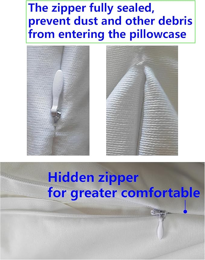Waterproof Pillow Protectors King 20x38 Inches 1 Pack with Zipper Dust Proof Moisture Proof Sweat Proof Pillow Case Cover Protector Soft Cozy White - Image 6