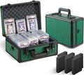Graded Card Storage Box, Trading Cards Slab Carrying Case, 3 Row Green Hard Sports Cards Holder Boxes with 6 Dividers Fits for PSA BGS SGC Top Loaders Collection by Unknown