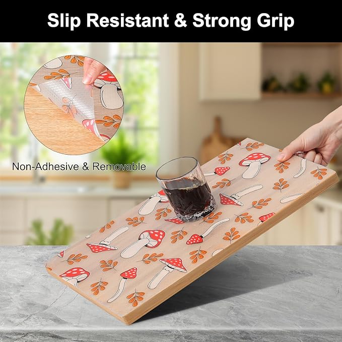 Cooyes Shelf Liner – Non-Slip Cabinet & Drawer Liner for Kitchen – Non-Adhesive Waterproof Shelf Paper with Modern Pattern – Durable EVA Cabinet Mat – Easy to Cut (Burgundy,23.6" W x 236" L) - Image 2