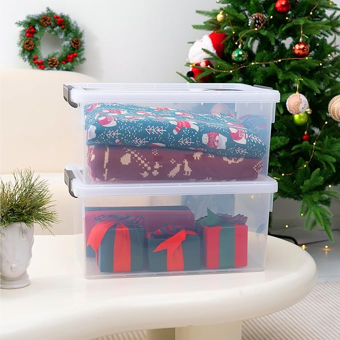 Citylife 22.2 QT 6 Packs Plastic Storage Bins with Lids and Secure Latching Buckles Clear Stackable Storage Containers for Organizing Durable Storage Box - Image 2