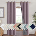 NICETOWN Chaise Mauve Vintage Linen 100% Blackout Curtains for Living Room, Thermal Insulated Curtains 84" Long, Noise Reducing Window Treatment Drapes for Hall Room, 42" Wide Per Panel, Set of 2 by NICETOWN