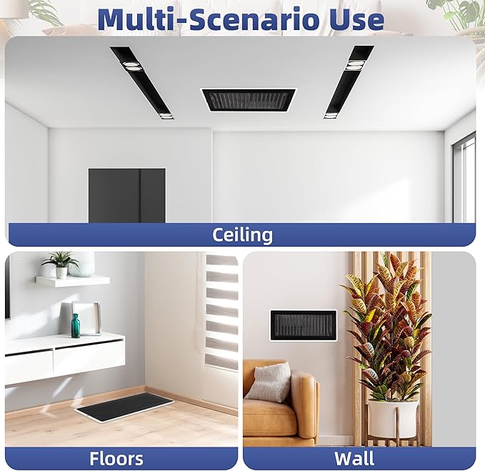 Magnetic Vent Mesh- 4 Pack, 5 x 11 inch Strong Magnetic Vent Covers for Home Floor, Ceiling and Wall Registers, Ventilate While Prevent Objects from Entering, Durable and Solid - Black - Image 6