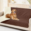 Smiry Waterproof Dog Bed Cover Pet Blanket, Soft Washable Dog Blanket for Furniture Bed Couch Sofa Reversible, Checkered (68"x82", Brown/Beige) by Smiry