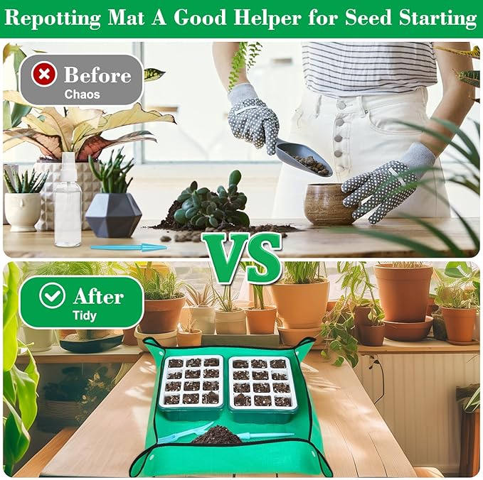 Reusable Silicone Seed Starter Tray, 60 Cells Seed Starter Kit with Humidity Adjustable Dome and Lid, Plant Germination Trays with Repotting Mat 5 Packs Germination Kit for Seeds Grow Starting - Image 8
