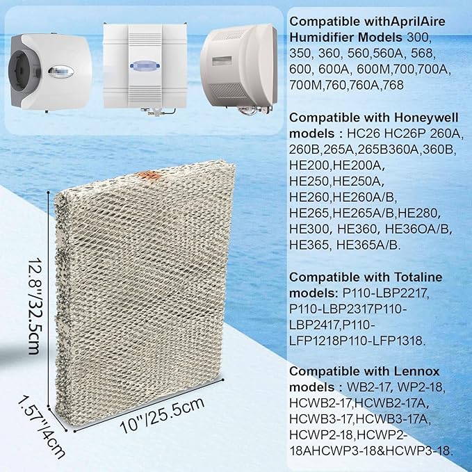 2-Pack 35 Water Panel Humidifier Replacement Filter, Aluminum Mesh Compatible with Aprilaire Whole-House Humidifier Models 600, 700, 760, 560, 350, 360, 365, 368, 369, 560A - Image 2