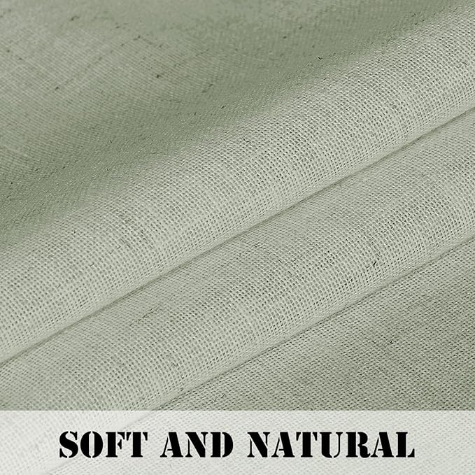 H.VERSAILTEX Light Filtering Linen Textured Curtains for Living Room Window Treatment Natural & Durable Privacy Added Draperies/Drapes/Panels/Treatment, Rod Pocket (2 Pack, 52 x 54 Inch, Sage) - Image 5