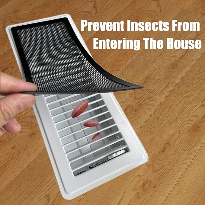 Floor Register Vent Cover- 4"x12" Magnetic Air Vent Screen Mesh Cover, Perfect for Wall/Ceiling/Floor Air Vent Filters (4-Packs) - Image 3