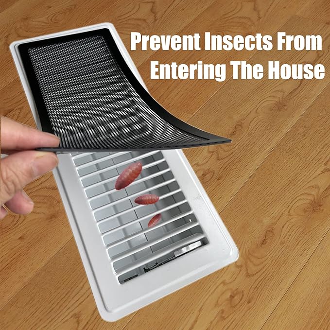 Floor Register Vent Cover- 4"x10" Magnetic Air Vent Screen Mesh Cover, Perfect for Wall/Ceiling/Floor Air Vent Filters (4-Packs) - Image 3