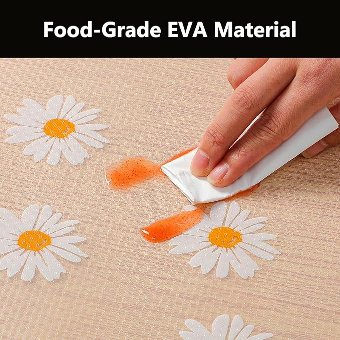INNOLITES Shelf Liners for Kitchen Cabinets – Drawer Liner Waterproof & Oil-Proof, Non-Adhesive EVA with Floral Pattern – Durable Washable, Easy to Clean (Clean Daisy, 23.6" x 236") - Image 6
