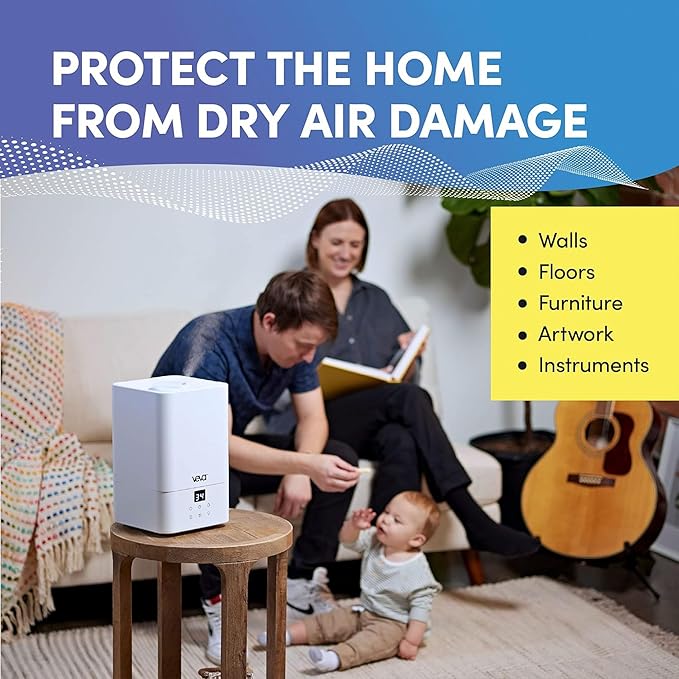 VEVA Humidifiers for Bedroom Large Room 4.5L, Cool Mist Water Vaporizer Essential Oil Diffuser, Quiet Humidifiers for Baby, Covers up to 323 Sq. Ft. - Image 8