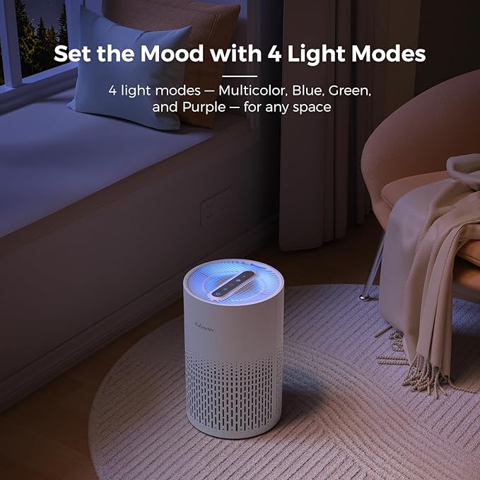 Purivortex Air Purifiers for Home, Quiet HEPA Air Filter for Pollen, Smoke, Dust, Pet Dander, Odor, Hair, Covers Up to 880 Sq Ft, PX500 White - Image 7