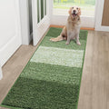 Smiry Dog Door Mat for Muddy Paws, Absorbs Moisture and Dirt, Low-Profile Entryway Mat with Non-Slip Backing, Entry Indoor Outdoor Doormat for Inside Floor (48x30 Inches, Green, Striped) by Smiry