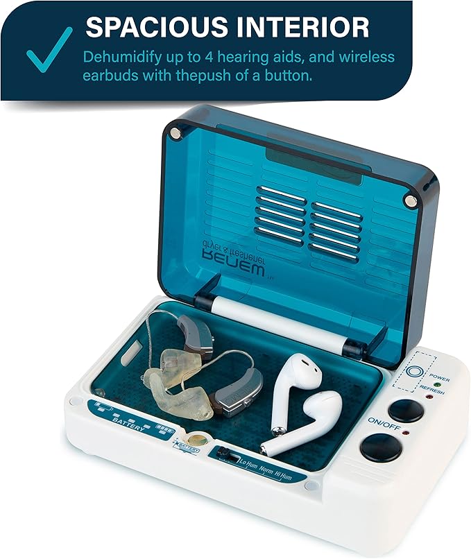 Hearing Aid Dryer Dehumidifier – Cochlear Implant & Hearing Aid Cleaner Removes Sweat & Moisture from Hearing aids & Wireless Earbuds in High Humidity – Hearing Aid Dehumidifier by Serene Innovations - Image 3