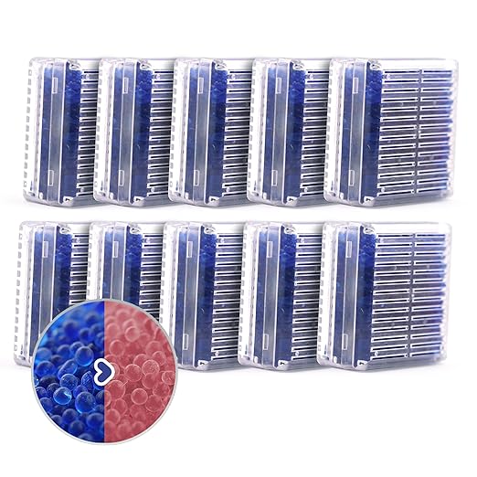 Silica Gel Canister, 45 Gram 10 Packs Hard Plastic Silica Gel Desiccant Canister (Blue to Pink), Reusable Gun Safe Dehumidifier Moisture Absorber with Nonwoven Zip Lock Storage Bags by Wisesorb